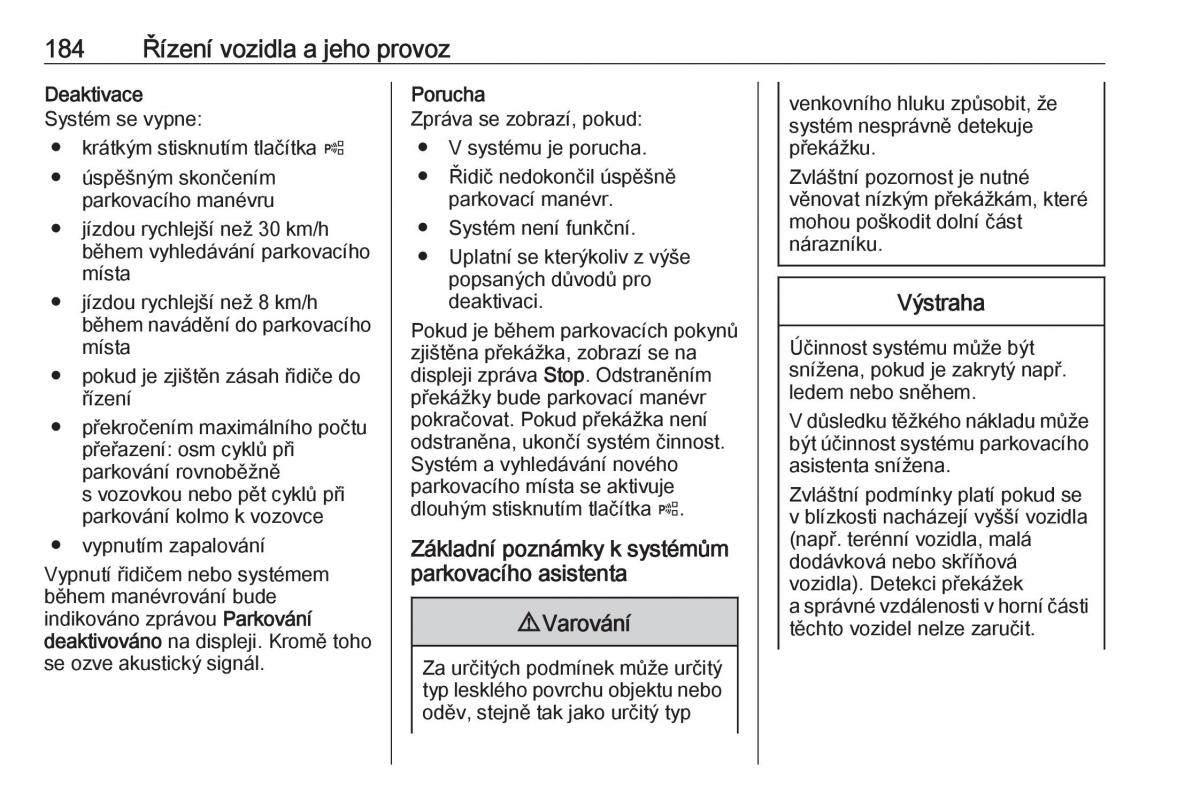 Opel Astra K V 5 navod k obsludze / page 186