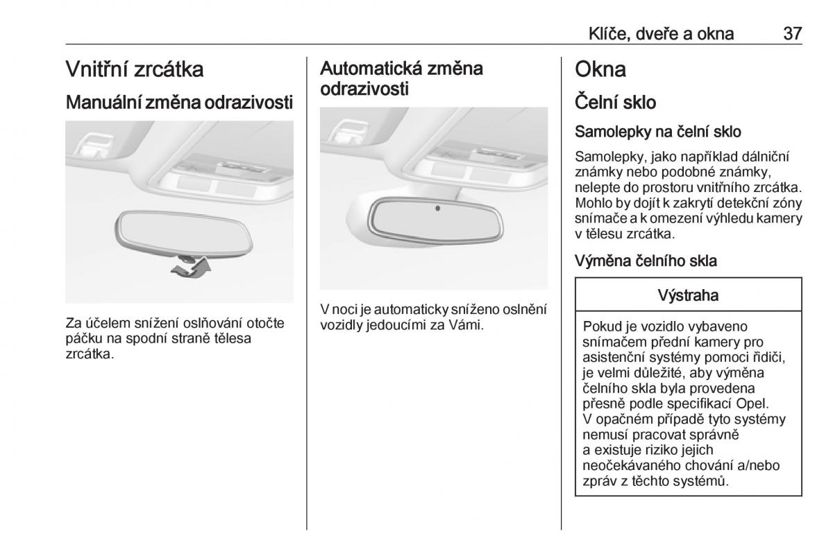 Opel Astra K V 5 navod k obsludze / page 39