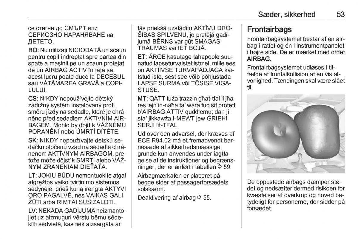 Opel Astra K V 5 Bilens instruktionsbog / page 55