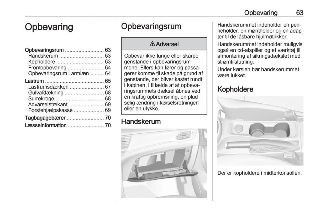 Opel Astra K V 5 Bilens instruktionsbog / page 65