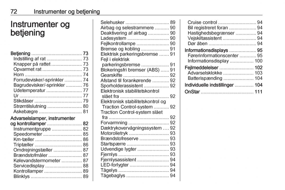 Opel Astra K V 5 Bilens instruktionsbog / page 74