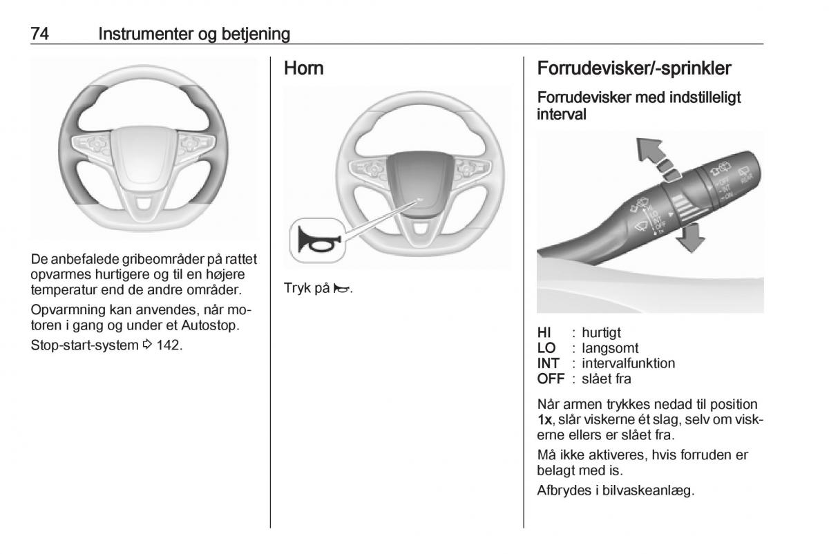 Opel Astra K V 5 Bilens instruktionsbog / page 76