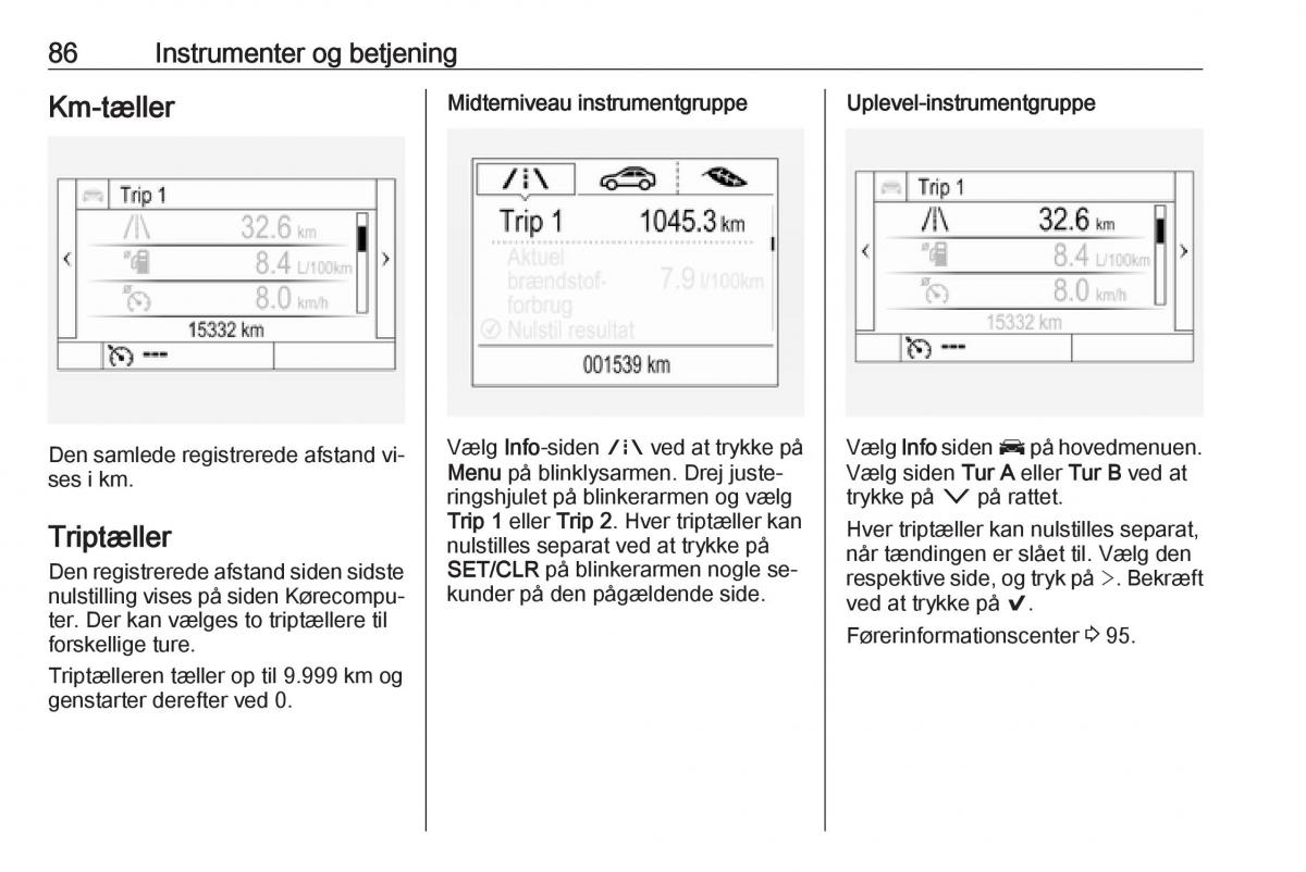 Opel Astra K V 5 Bilens instruktionsbog / page 88