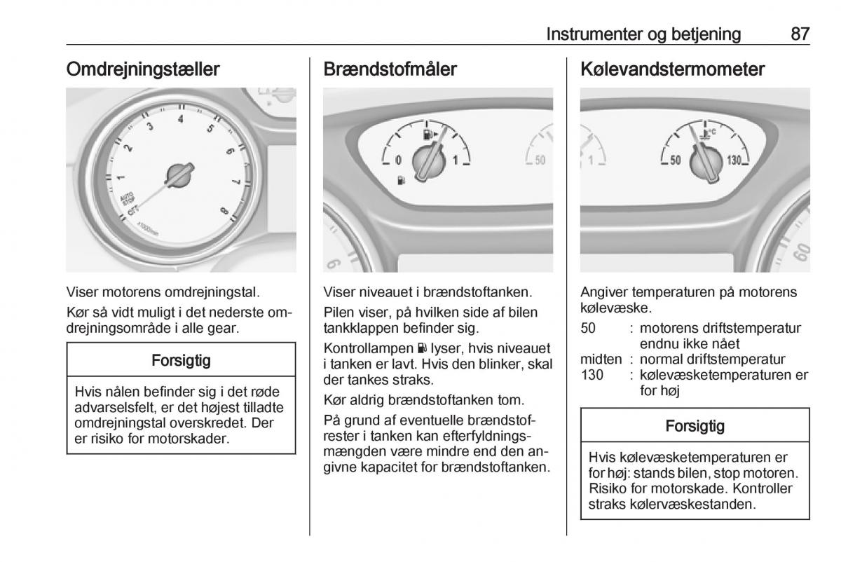 Opel Astra K V 5 Bilens instruktionsbog / page 89