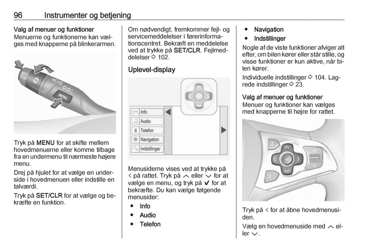 Opel Astra K V 5 Bilens instruktionsbog / page 98