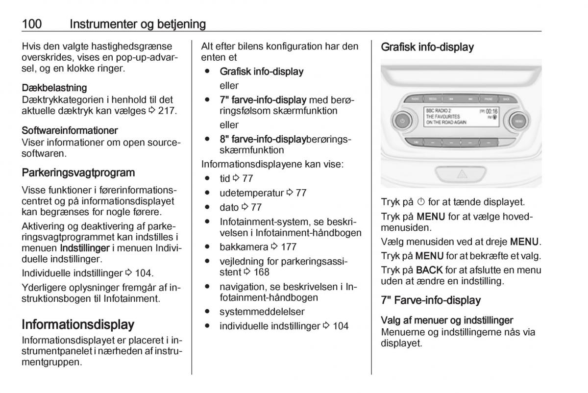 Opel Astra K V 5 Bilens instruktionsbog / page 102