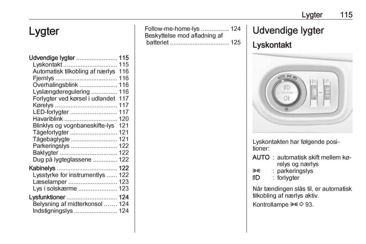 Opel Astra K V 5 Bilens instruktionsbog / page 117