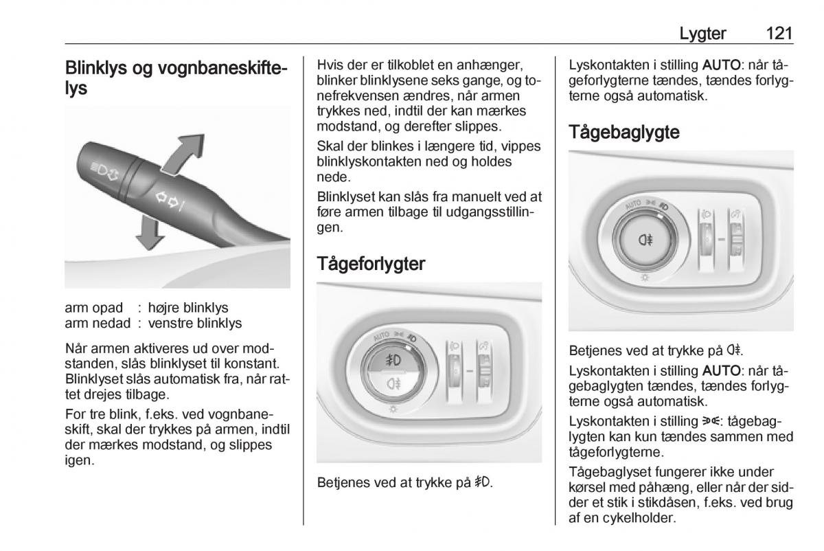 Opel Astra K V 5 Bilens instruktionsbog / page 123