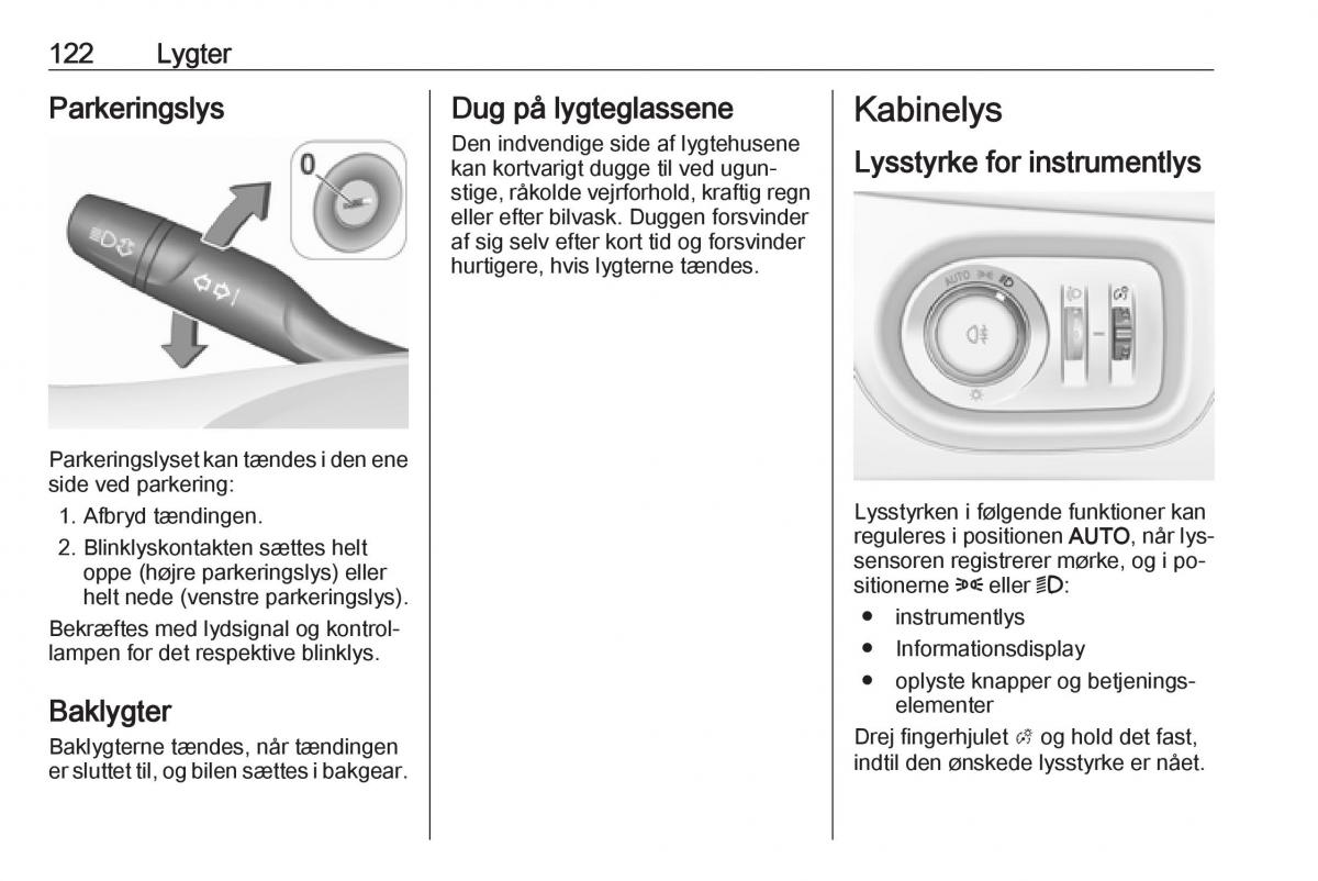 Opel Astra K V 5 Bilens instruktionsbog / page 124