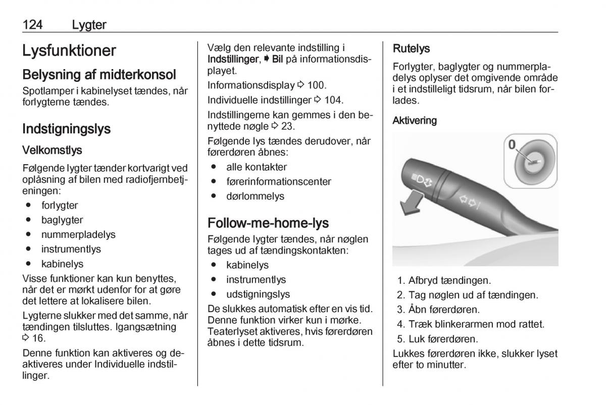 Opel Astra K V 5 Bilens instruktionsbog / page 126