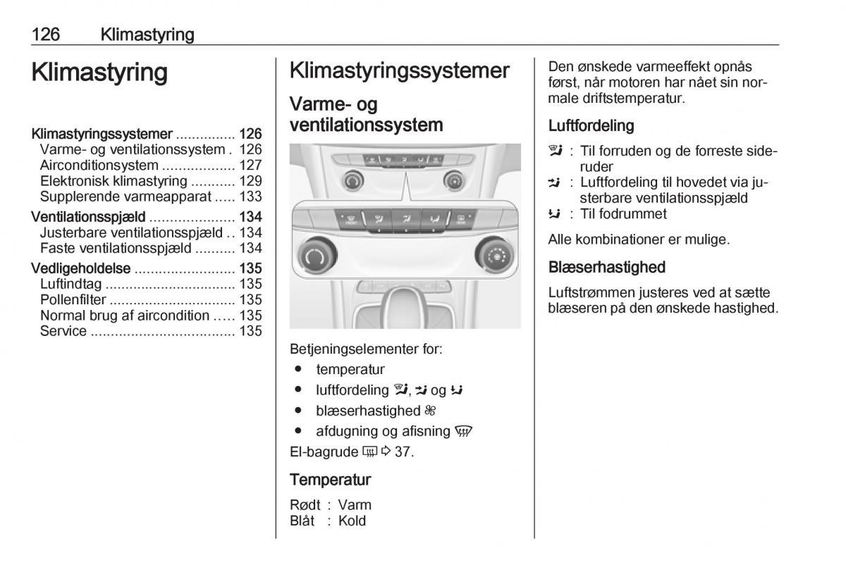 Opel Astra K V 5 Bilens instruktionsbog / page 128