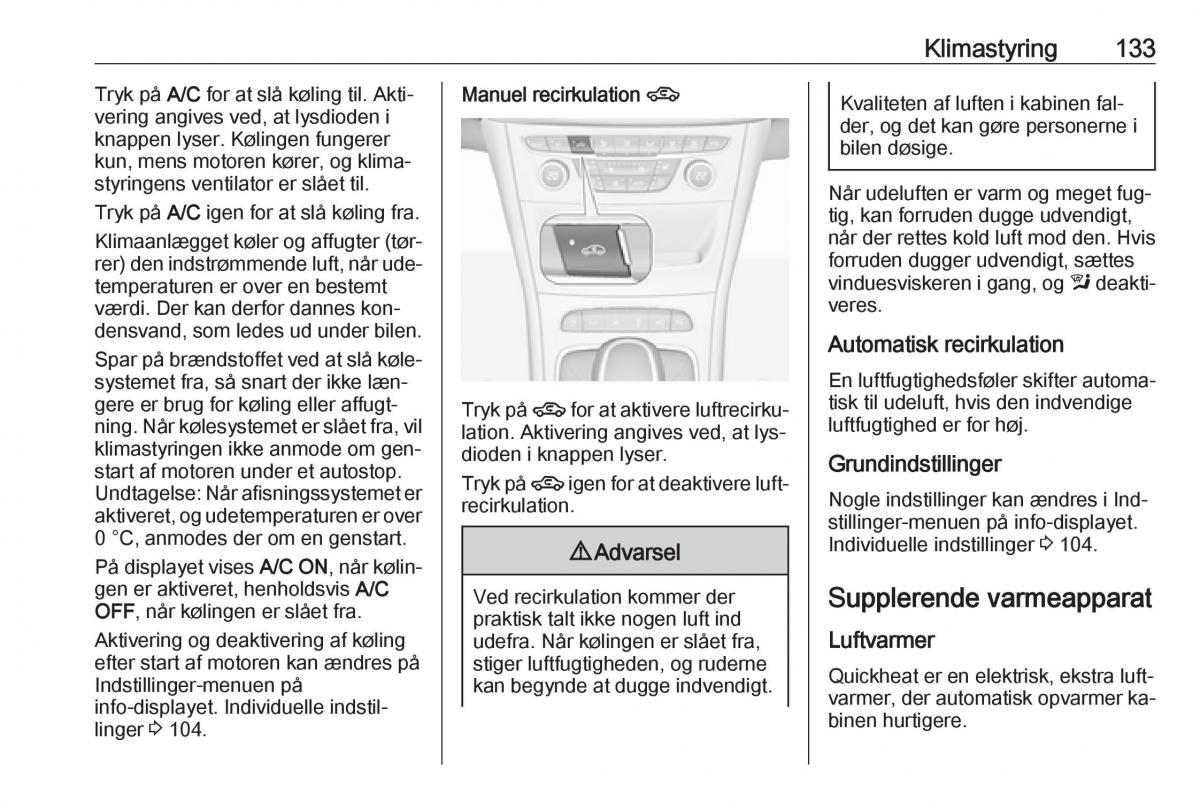 Opel Astra K V 5 Bilens instruktionsbog / page 135