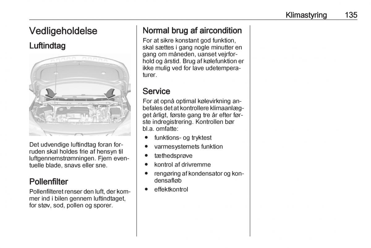 Opel Astra K V 5 Bilens instruktionsbog / page 137