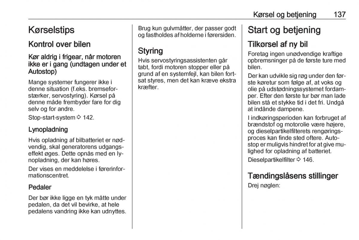 Opel Astra K V 5 Bilens instruktionsbog / page 139