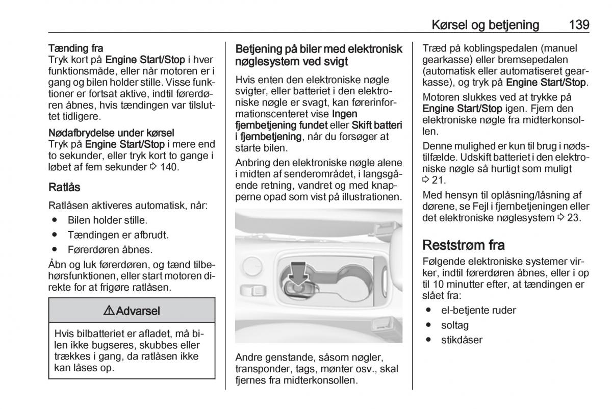 Opel Astra K V 5 Bilens instruktionsbog / page 141