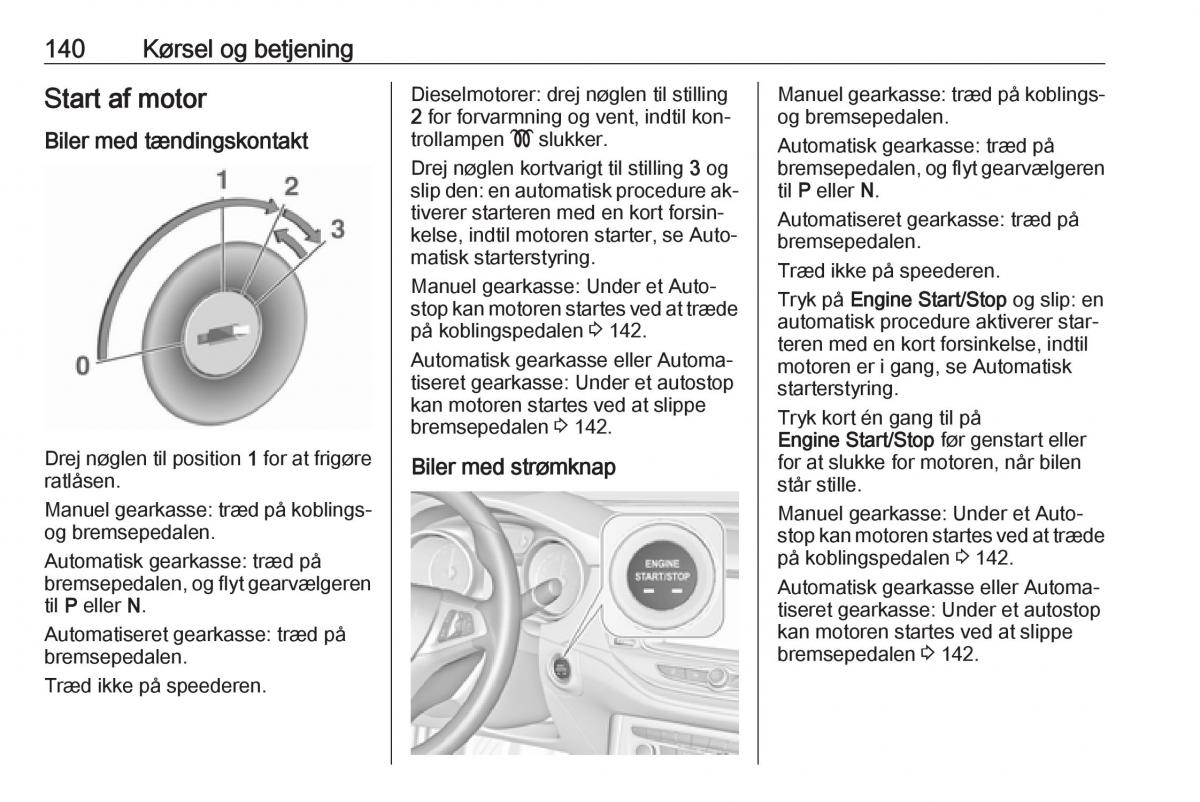 Opel Astra K V 5 Bilens instruktionsbog / page 142