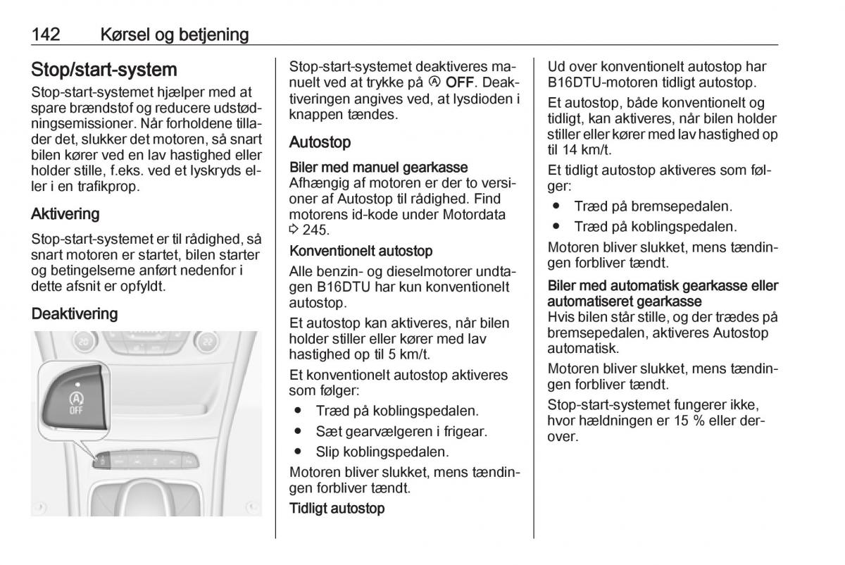 Opel Astra K V 5 Bilens instruktionsbog / page 144