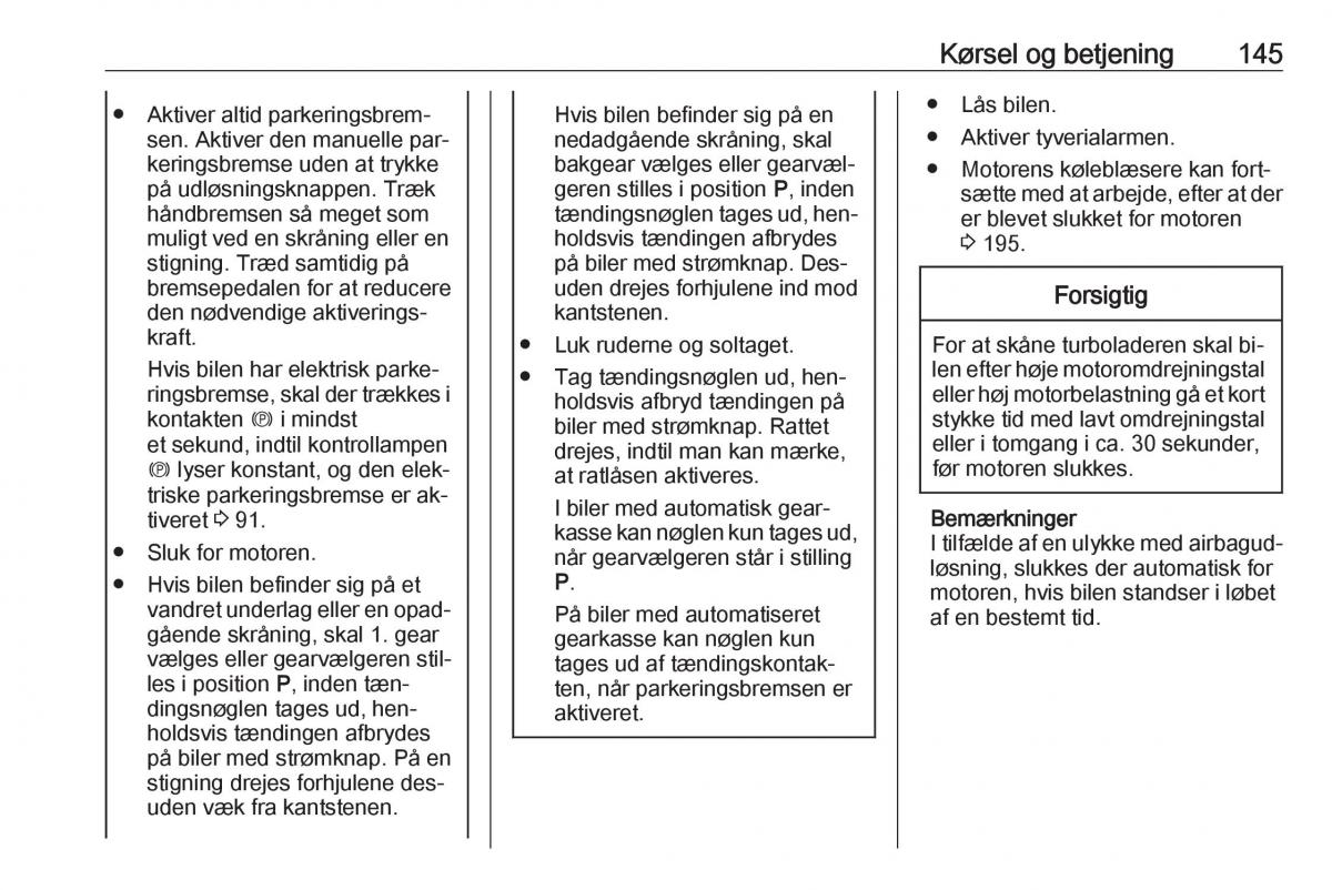 Opel Astra K V 5 Bilens instruktionsbog / page 147