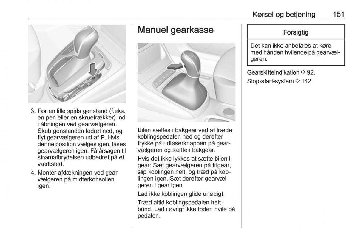 Opel Astra K V 5 Bilens instruktionsbog / page 153