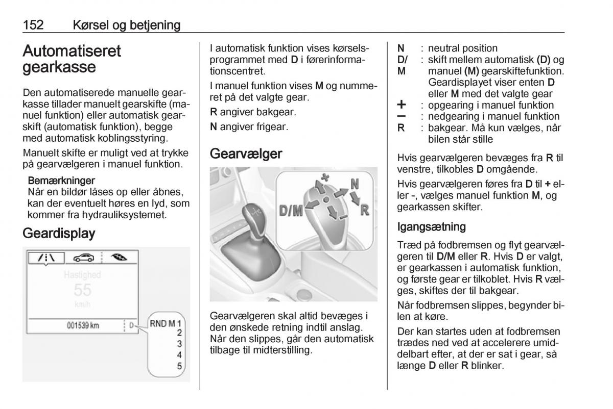 Opel Astra K V 5 Bilens instruktionsbog / page 154