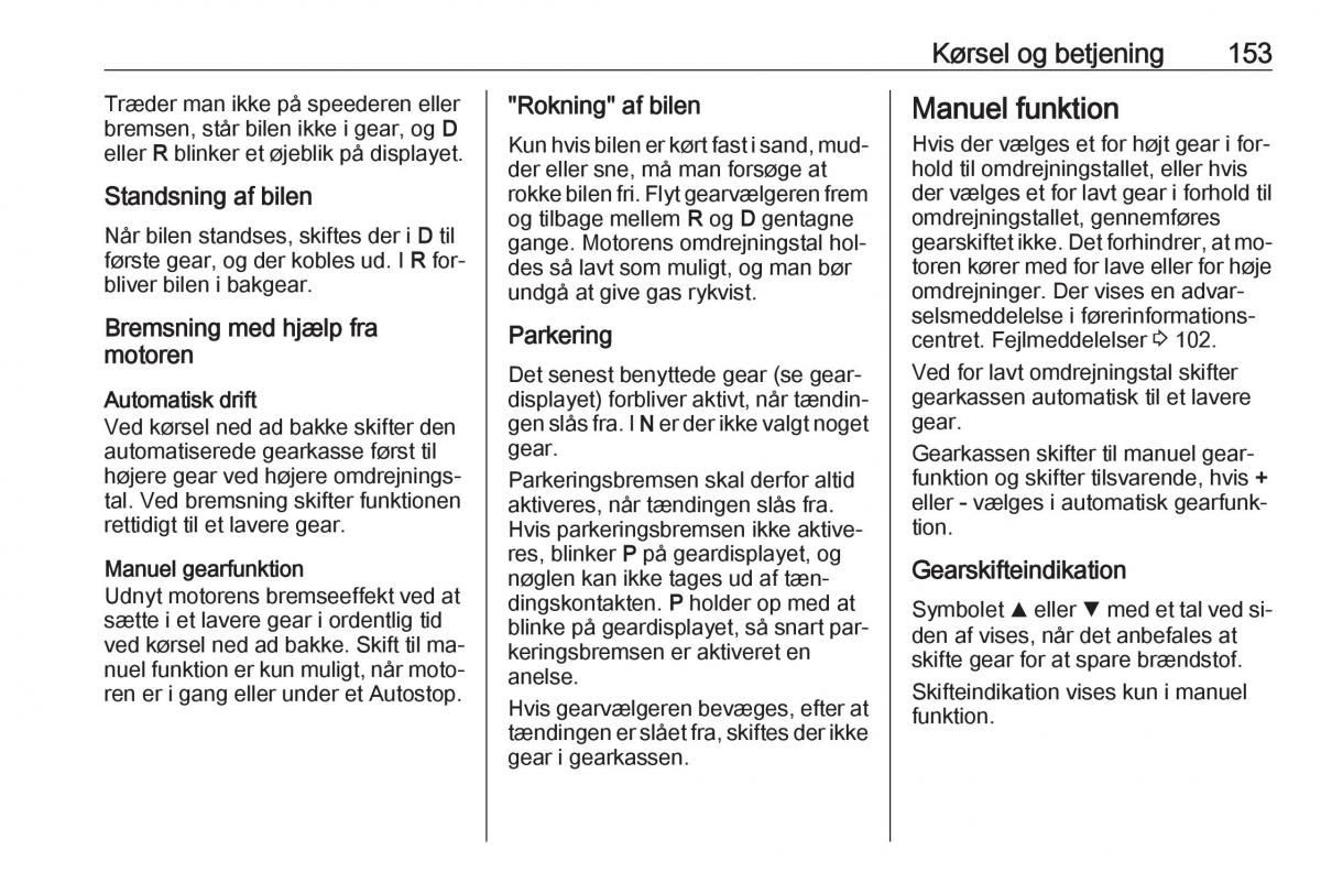 Opel Astra K V 5 Bilens instruktionsbog / page 155