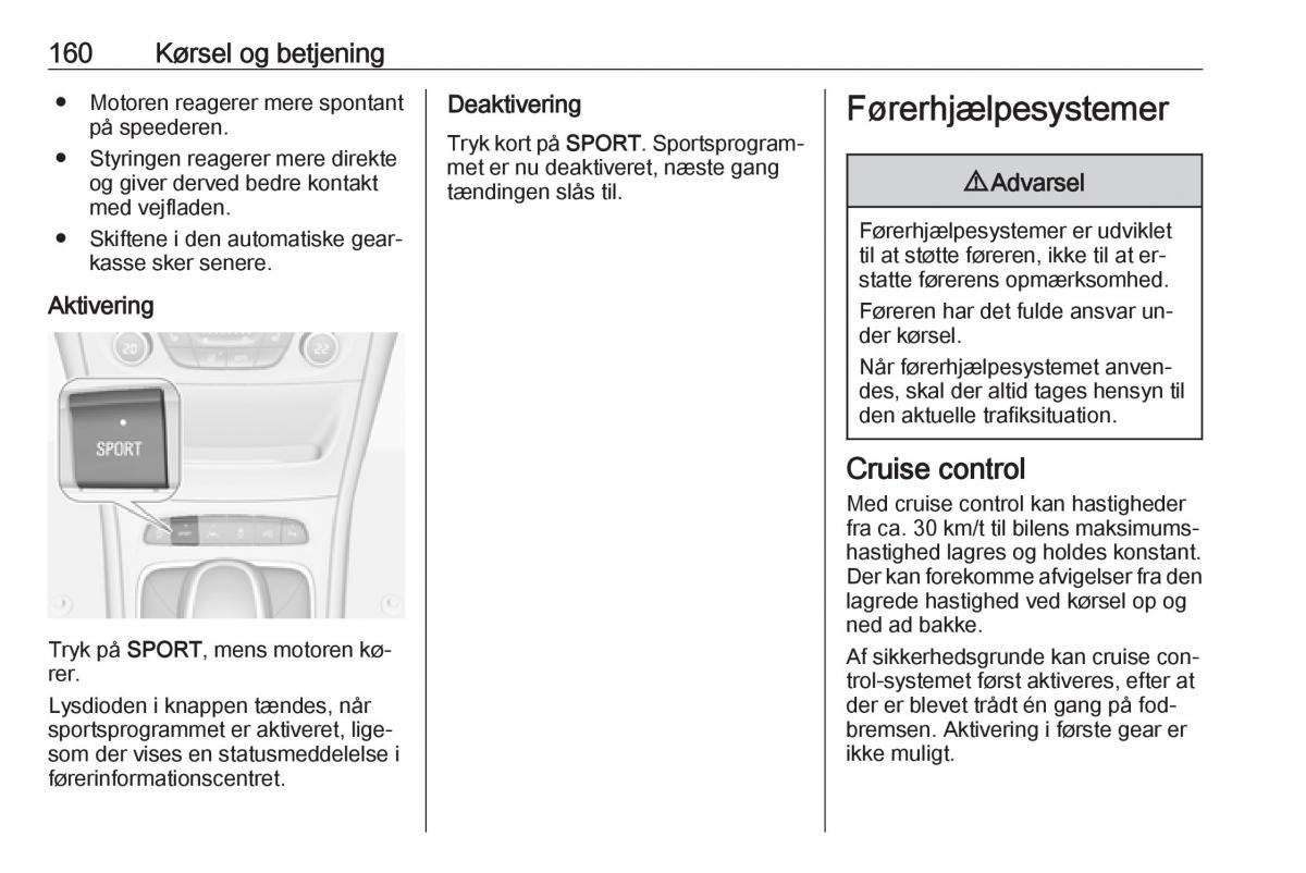 Opel Astra K V 5 Bilens instruktionsbog / page 162