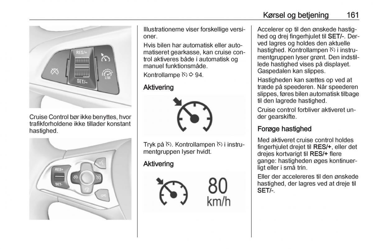 Opel Astra K V 5 Bilens instruktionsbog / page 163