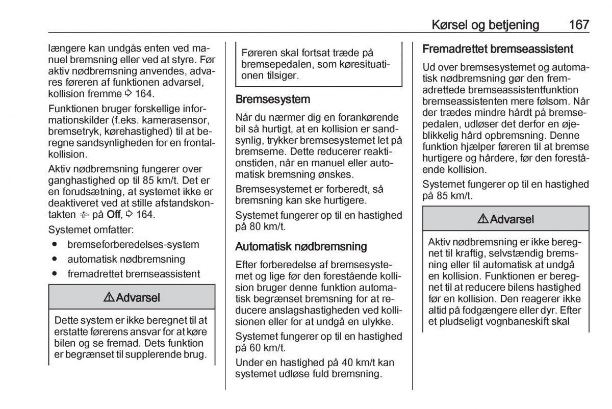 Opel Astra K V 5 Bilens instruktionsbog / page 169