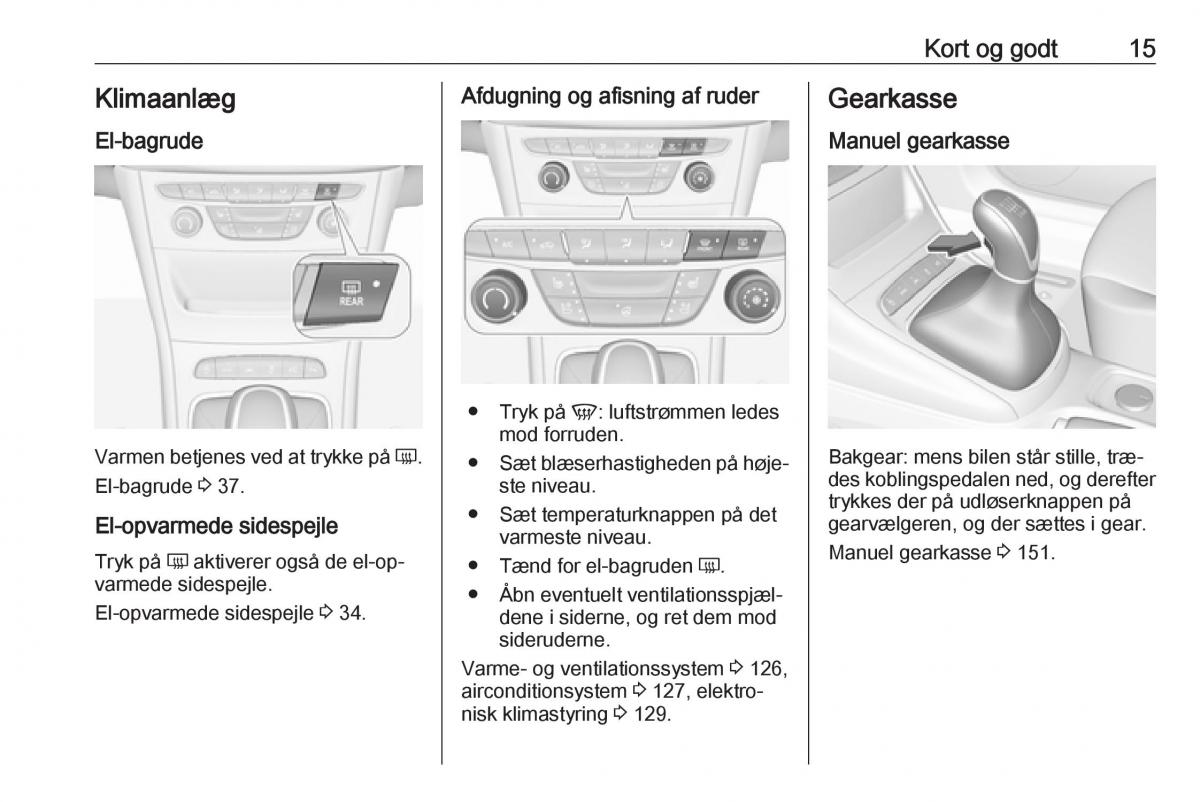 Opel Astra K V 5 Bilens instruktionsbog / page 17