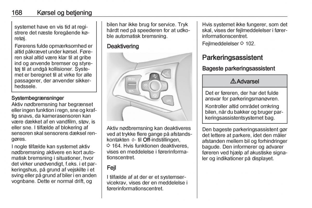 Opel Astra K V 5 Bilens instruktionsbog / page 170