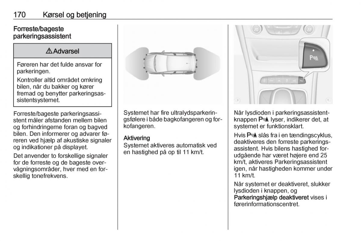 Opel Astra K V 5 Bilens instruktionsbog / page 172