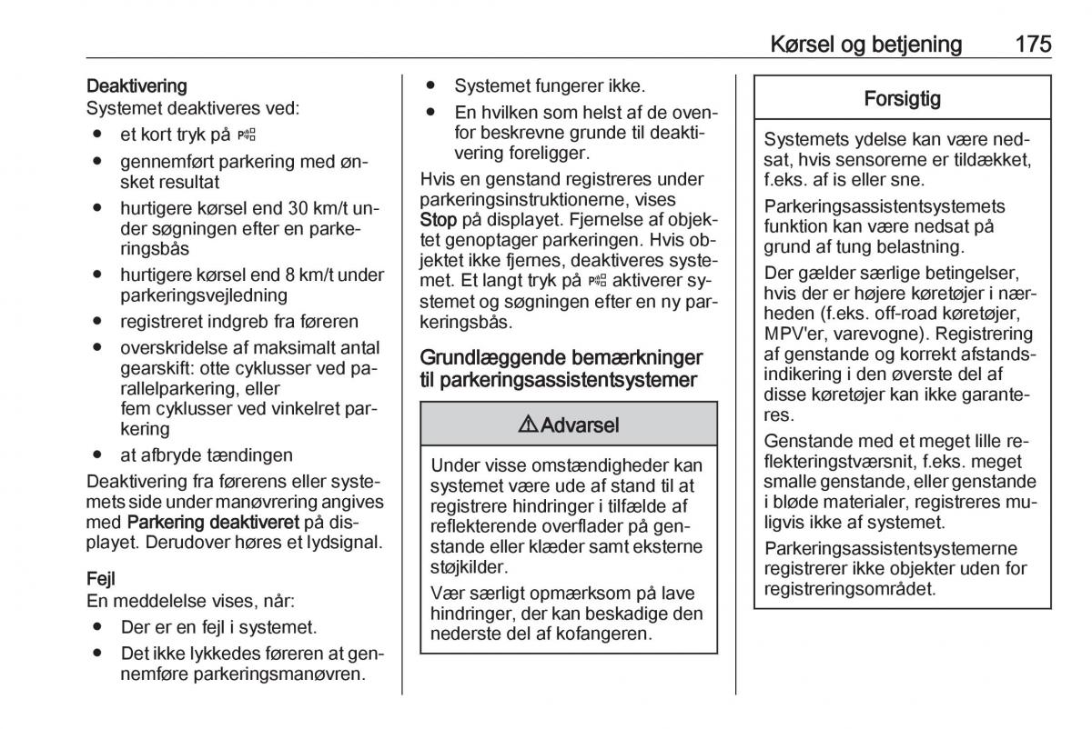 Opel Astra K V 5 Bilens instruktionsbog / page 177