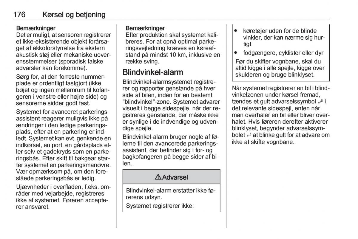 Opel Astra K V 5 Bilens instruktionsbog / page 178