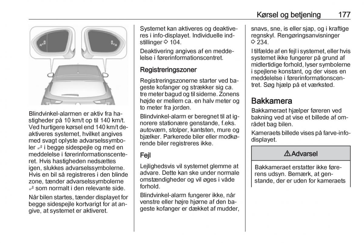 Opel Astra K V 5 Bilens instruktionsbog / page 179