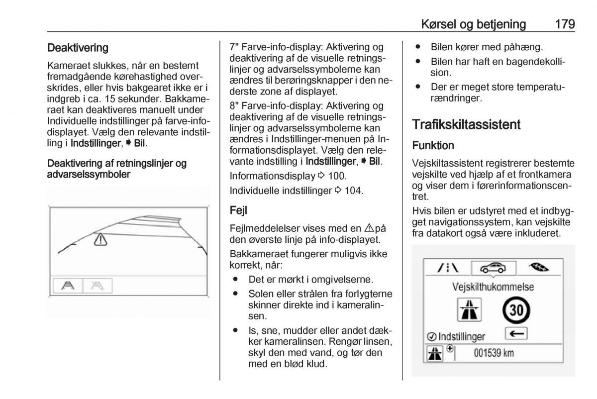 Opel Astra K V 5 Bilens instruktionsbog / page 181