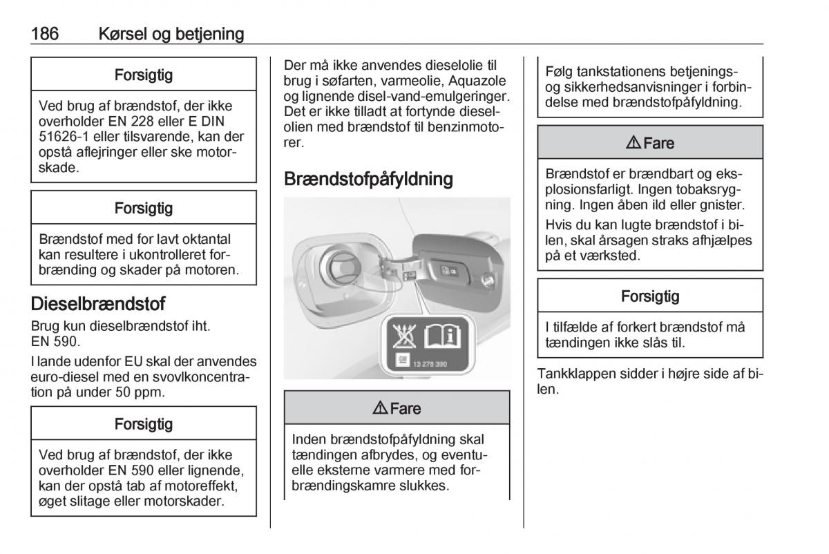 Opel Astra K V 5 Bilens instruktionsbog / page 188