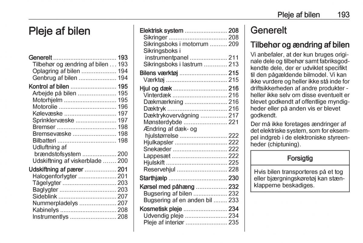 Opel Astra K V 5 Bilens instruktionsbog / page 195