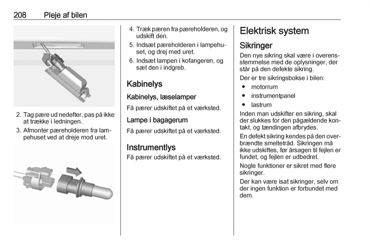 Opel Astra K V 5 Bilens instruktionsbog / page 210