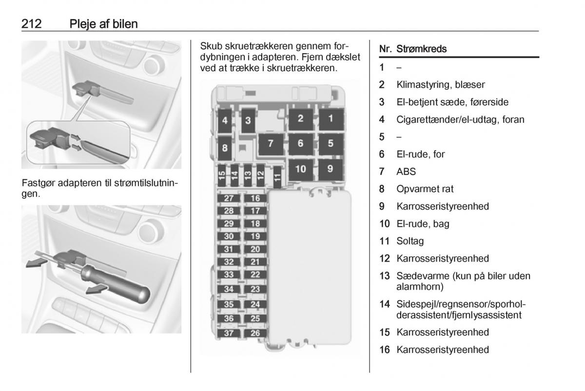 Opel Astra K V 5 Bilens instruktionsbog / page 214