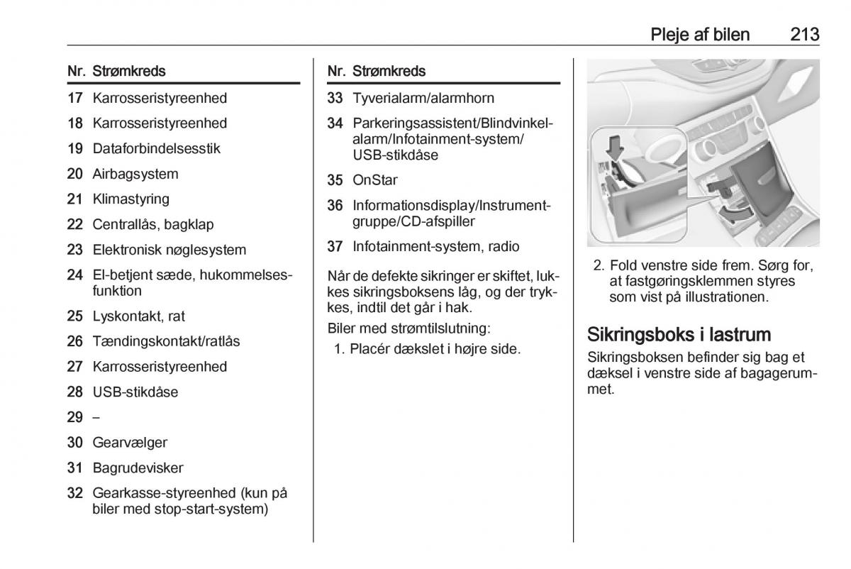 Opel Astra K V 5 Bilens instruktionsbog / page 215