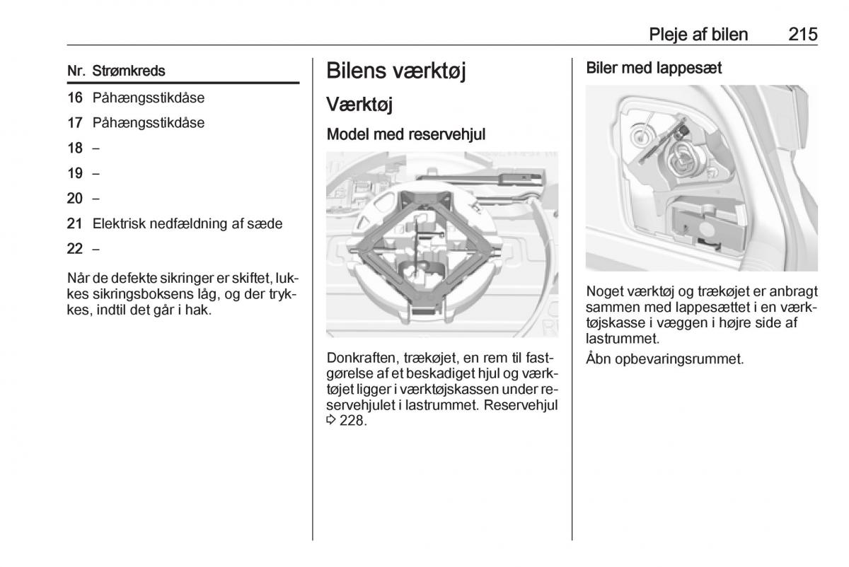 Opel Astra K V 5 Bilens instruktionsbog / page 217