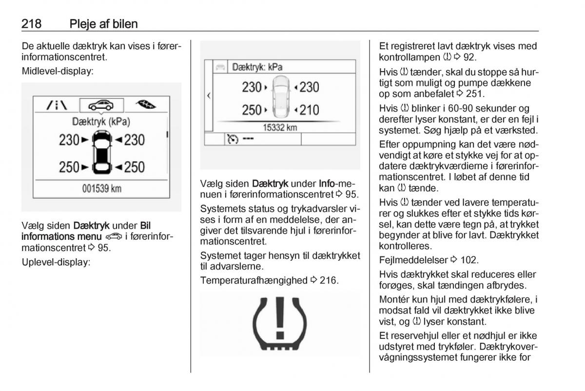 Opel Astra K V 5 Bilens instruktionsbog / page 220