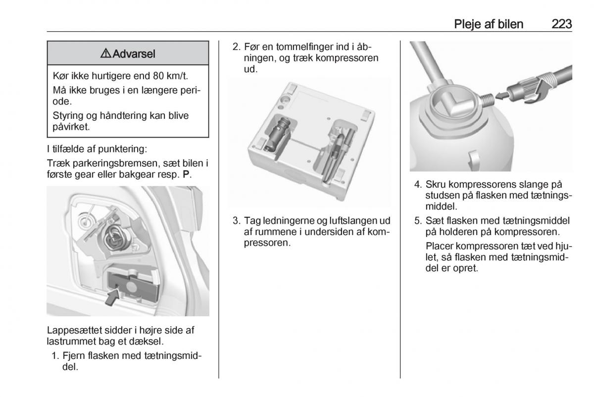 Opel Astra K V 5 Bilens instruktionsbog / page 225