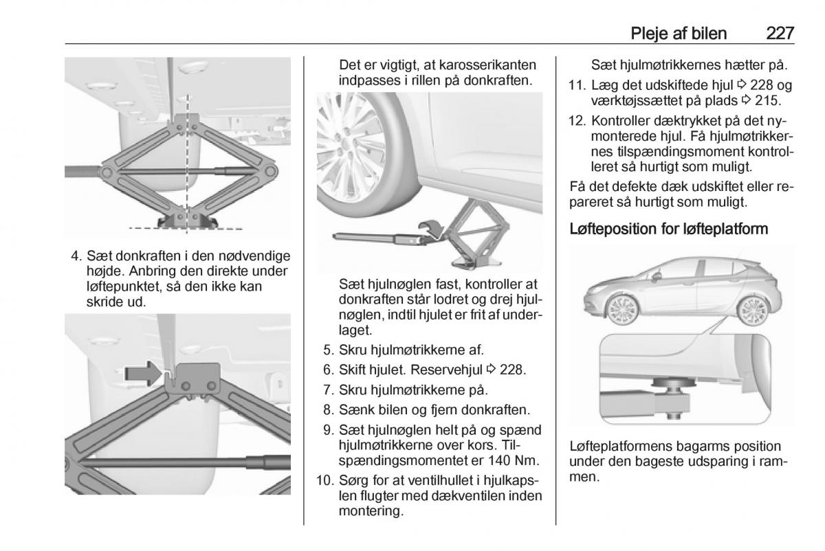 Opel Astra K V 5 Bilens instruktionsbog / page 229