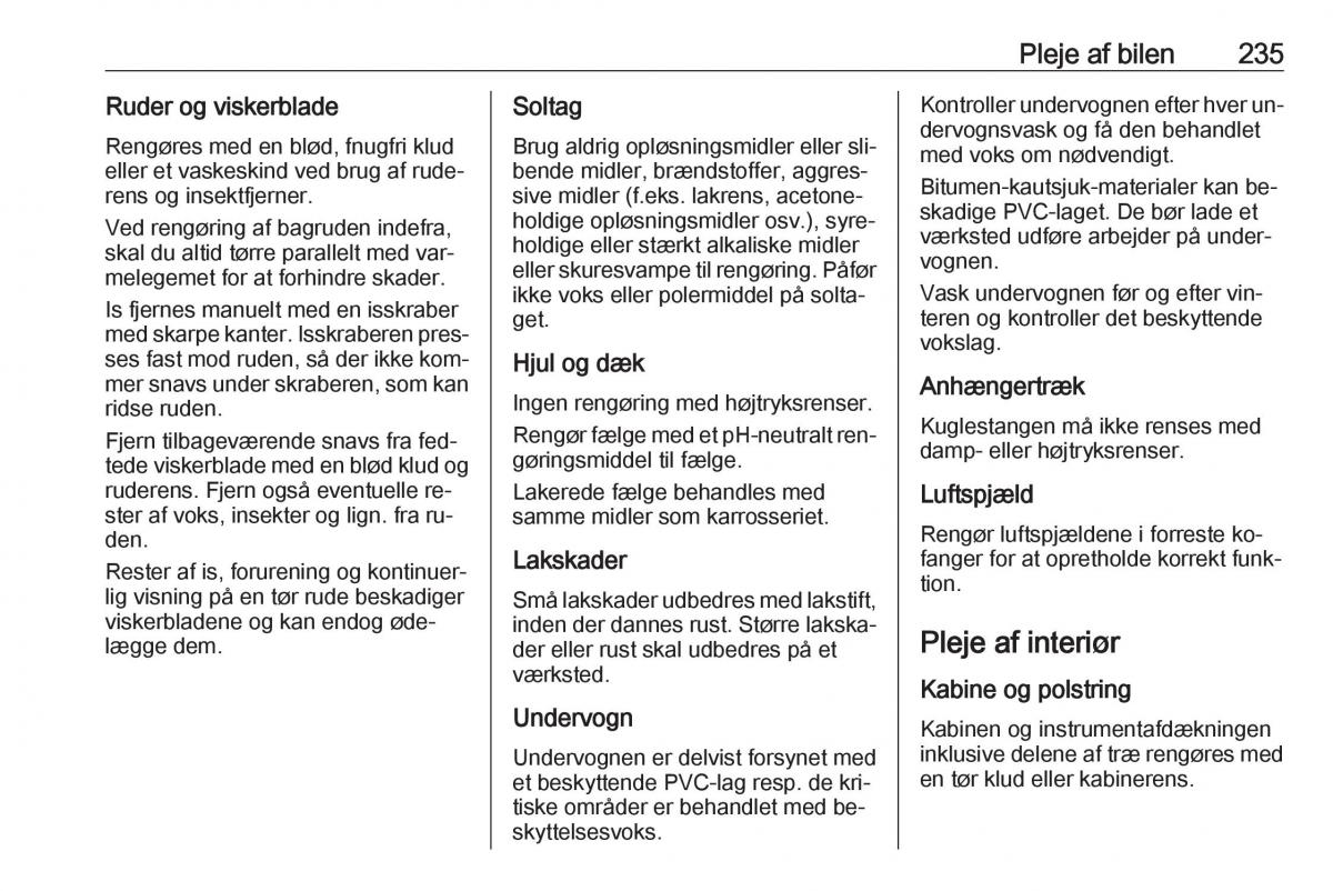 Opel Astra K V 5 Bilens instruktionsbog / page 237