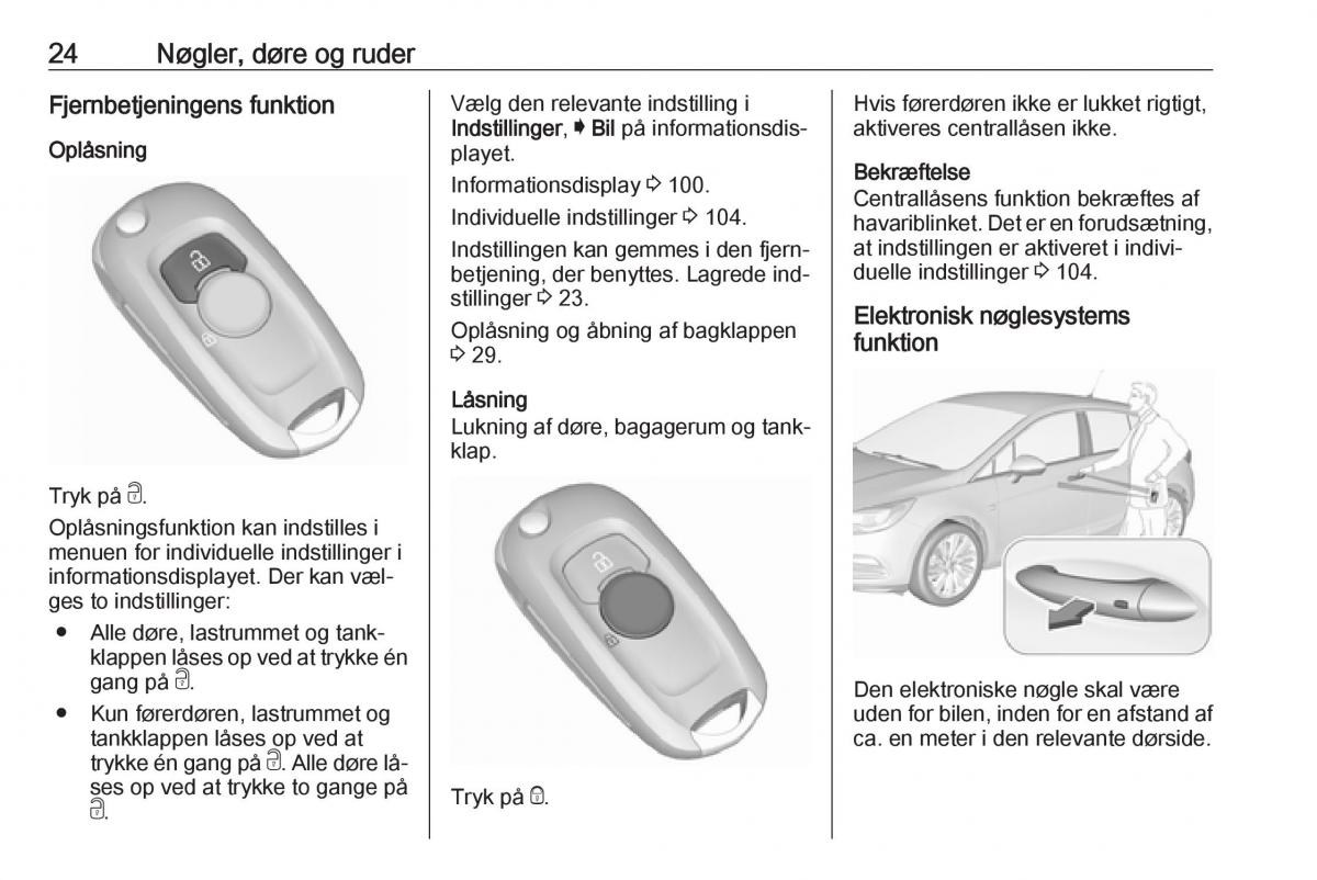 Opel Astra K V 5 Bilens instruktionsbog / page 26