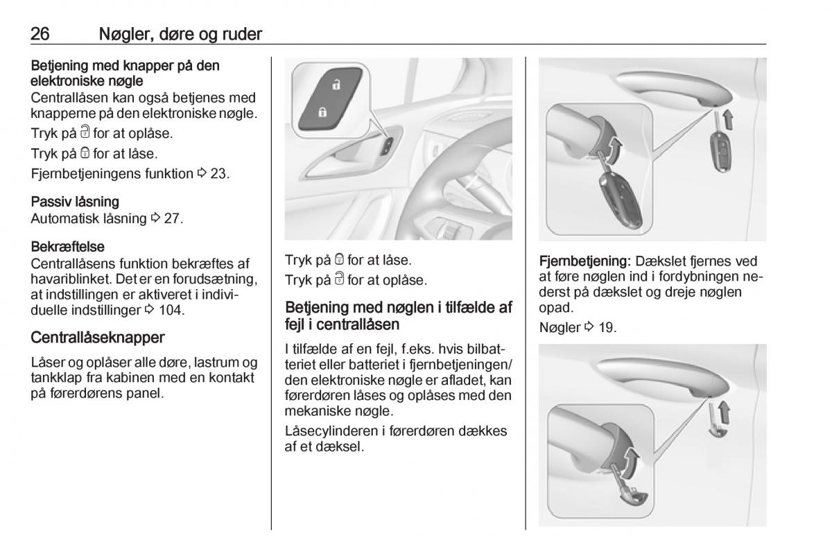 Opel Astra K V 5 Bilens instruktionsbog / page 28