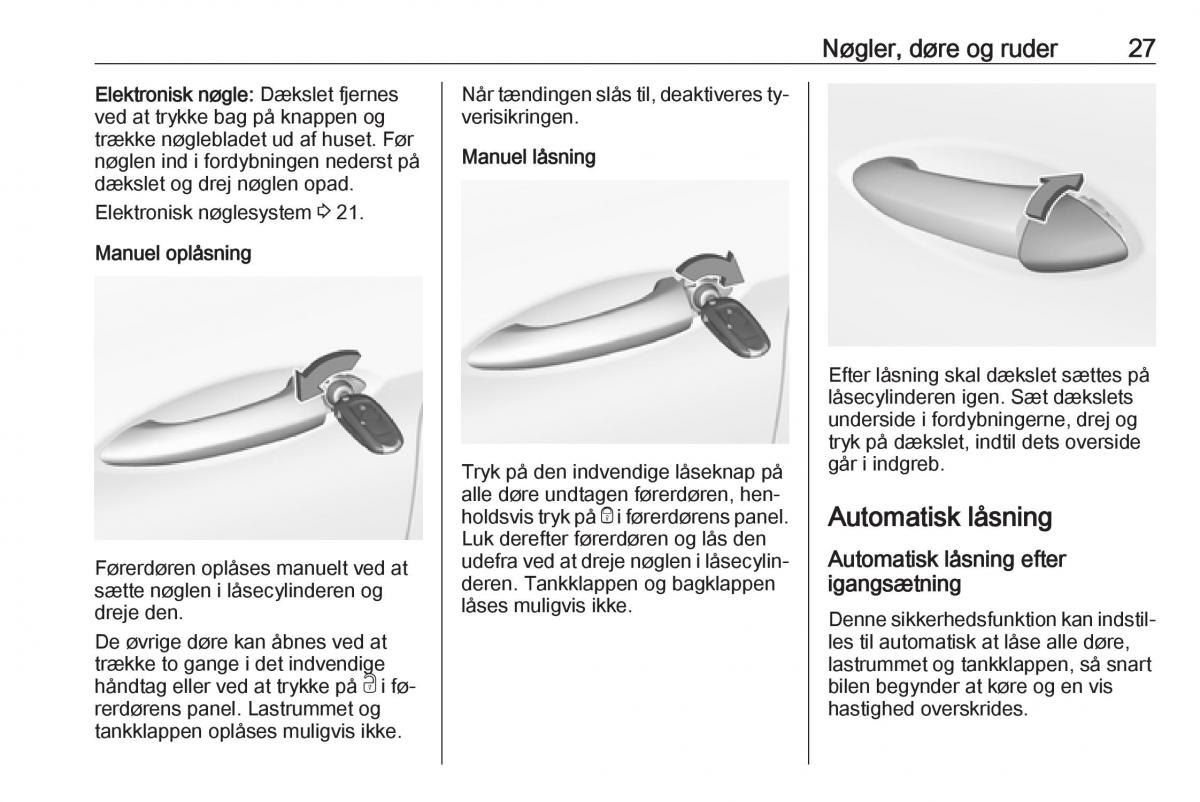 Opel Astra K V 5 Bilens instruktionsbog / page 29