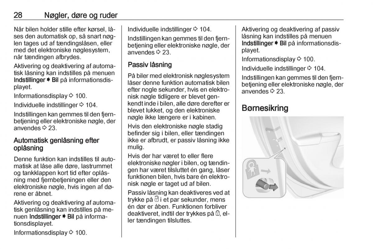 Opel Astra K V 5 Bilens instruktionsbog / page 30