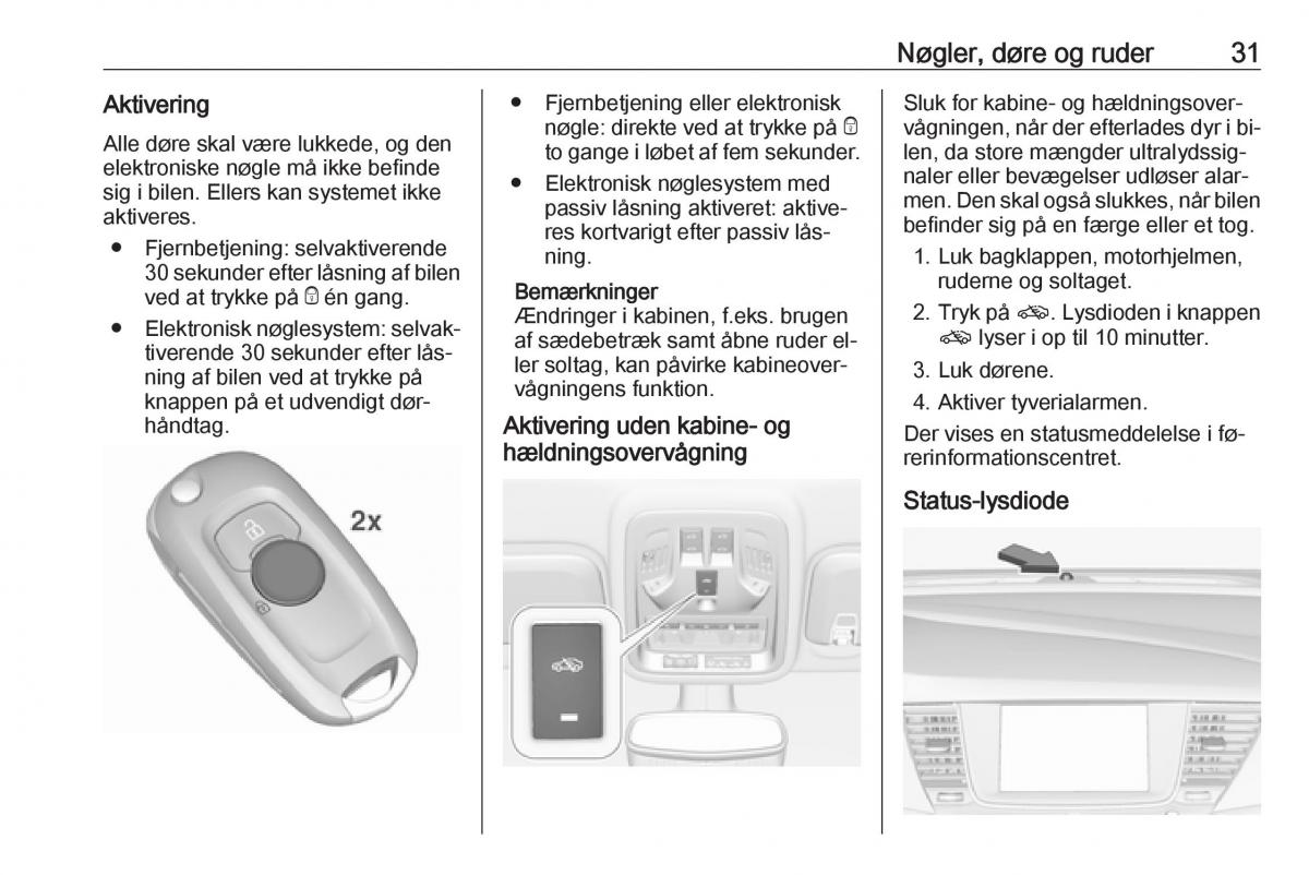 Opel Astra K V 5 Bilens instruktionsbog / page 33